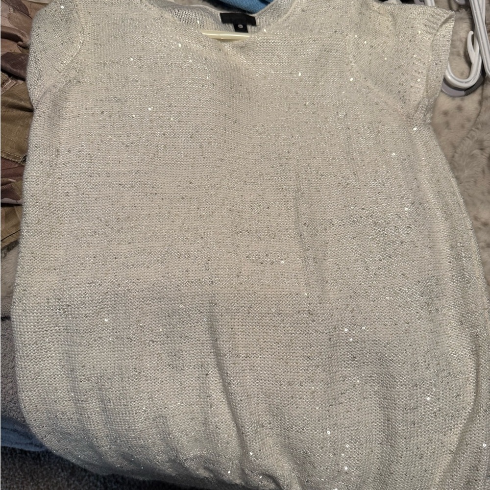 Worthington Ivory Sequin Knit Top